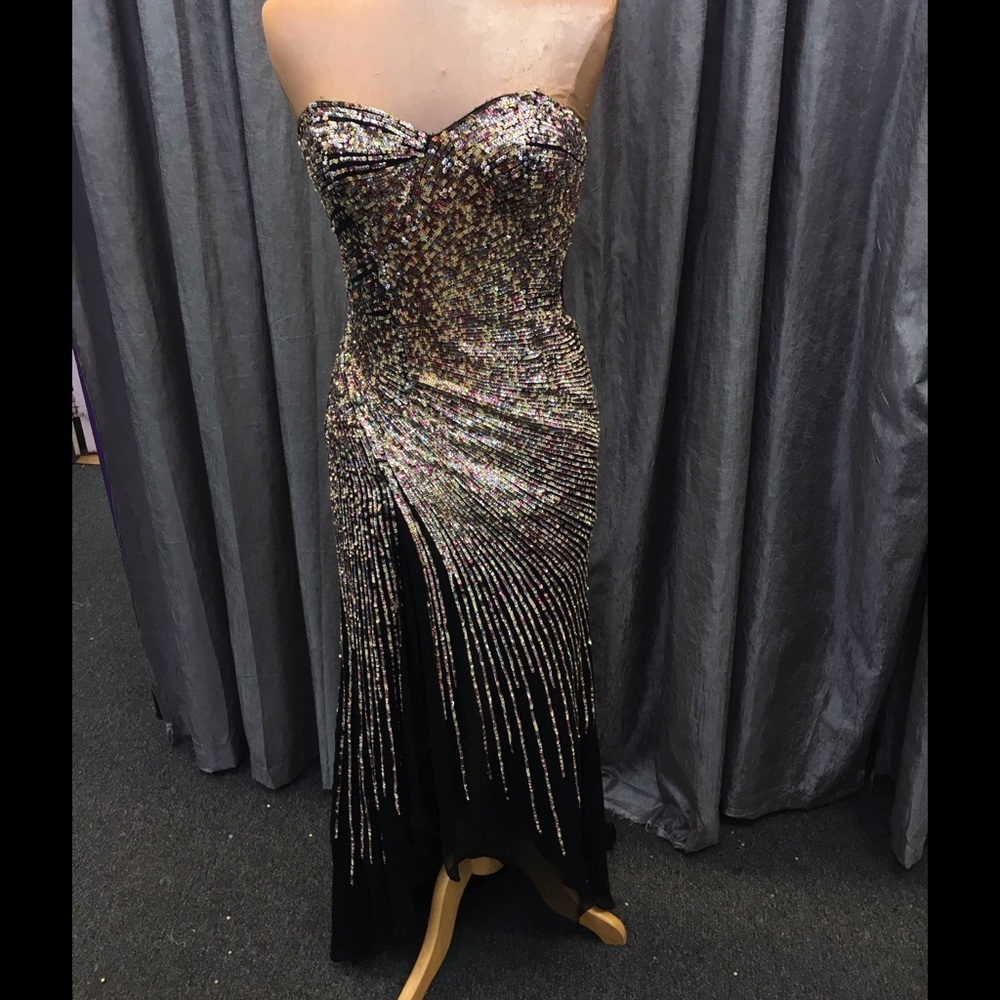 Black/gold terani dress